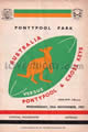 Pontypool and Cross Keys v Australia 1957 rugby  Programme
